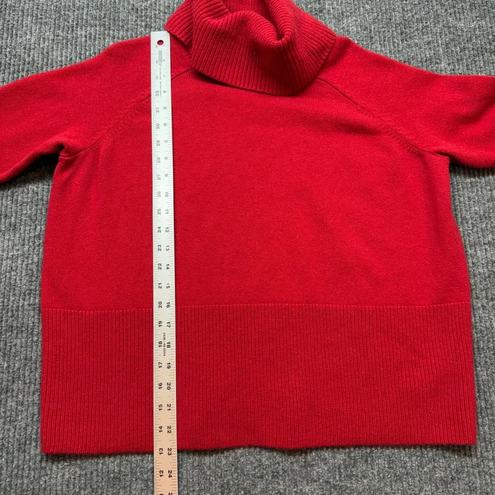 Athleta Alpine Turtleneck‎ Cowl Sweater XS Red Merino Wool Cashmere Blend